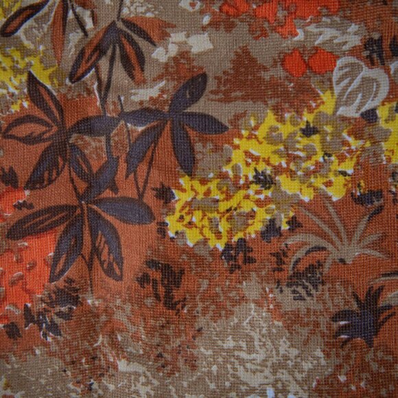 2 Vintage Retro 70s Pinch Pleat Floral Curtain Panels 82" Long *Stains On Back* - Picture 4 of 9
